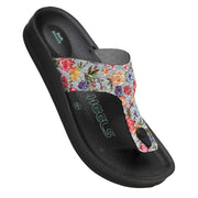 summer sandals black floral style strap Winheels PU footwear
