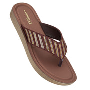 daily wear slippers brown striped pattern Winheels 